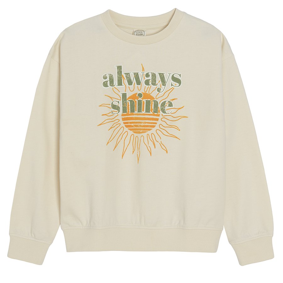 Φούτερ μπεζ με στάμπα always shine