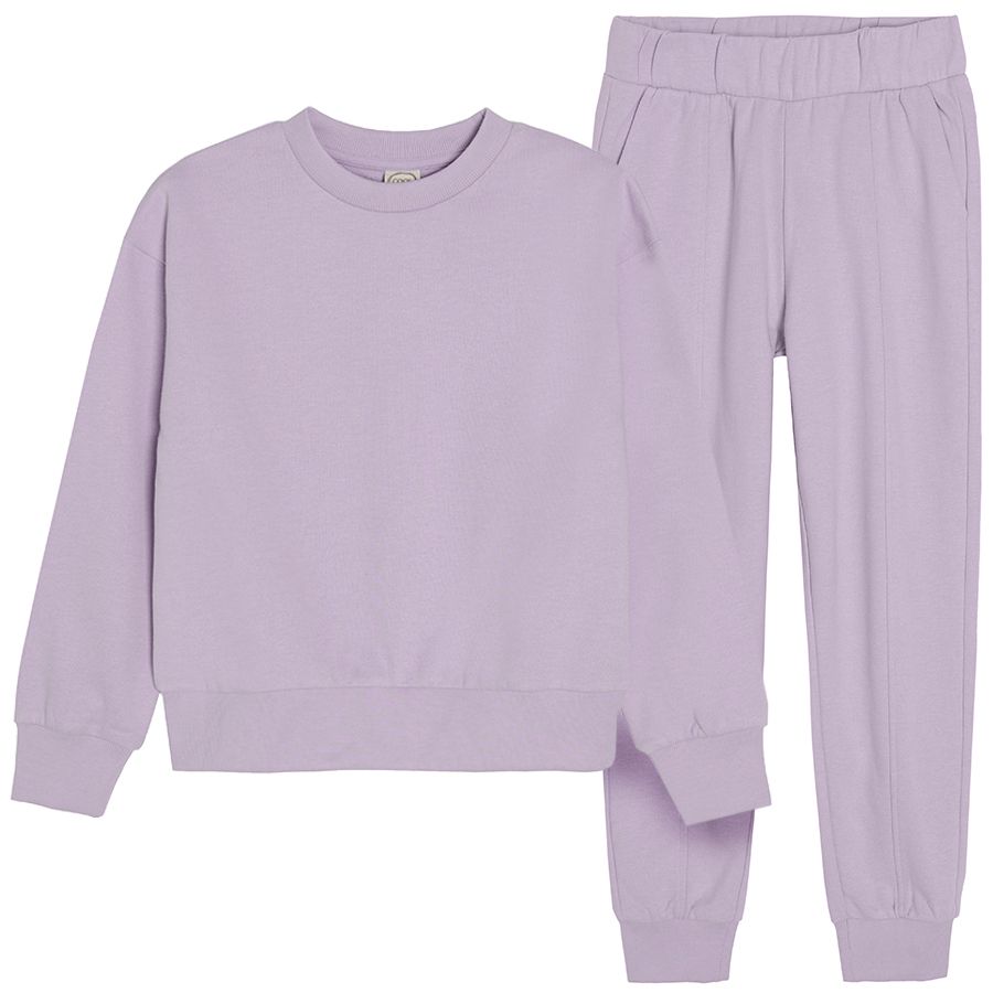 Violet sweatshirt and jogging pants set