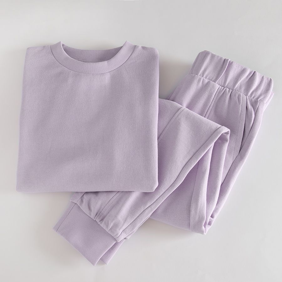 Violet sweatshirt and jogging pants set