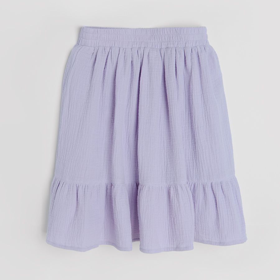 Light violet skirt with elastic waist and ruffle