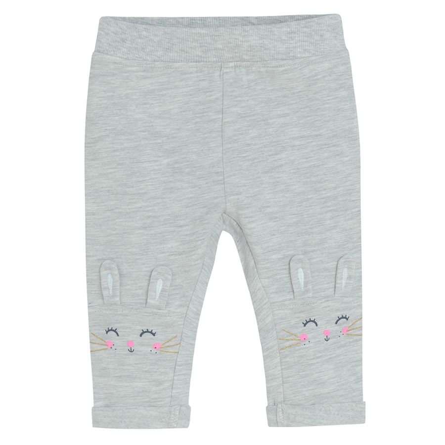 Grey jeggings with car print on the knees