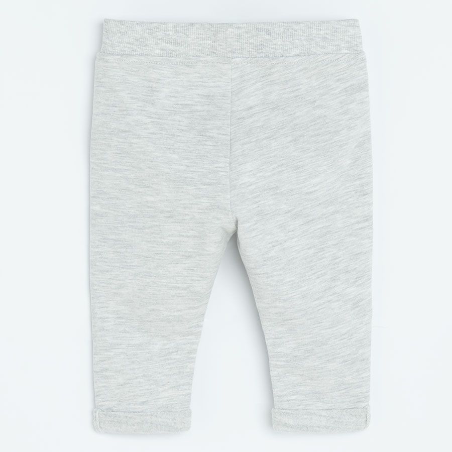 Grey jeggings with car print on the knees