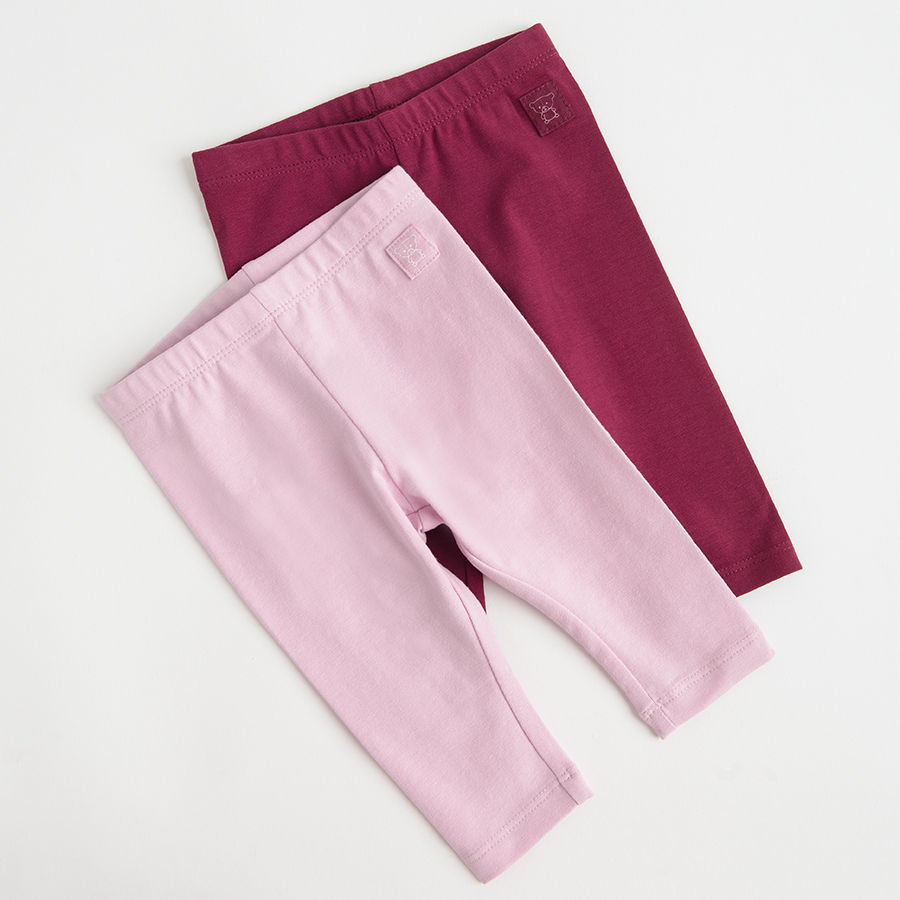 Pink and burgundy leggings - 2 pack