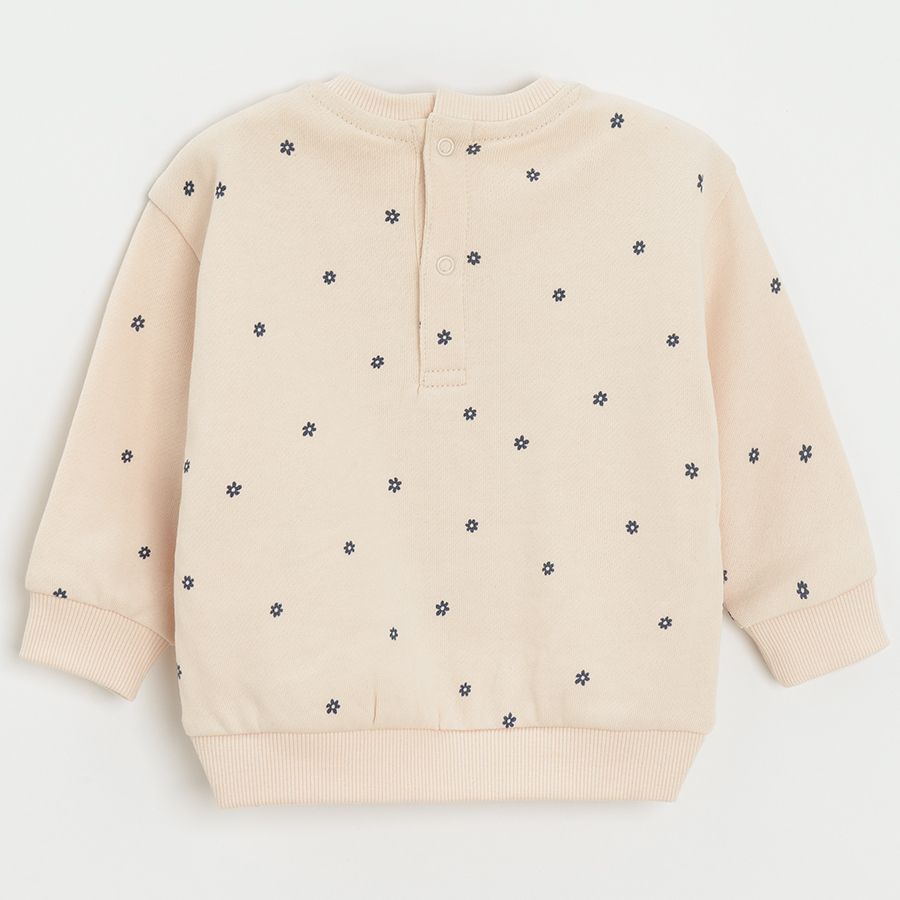 Ecru sweatshirt with bunny print