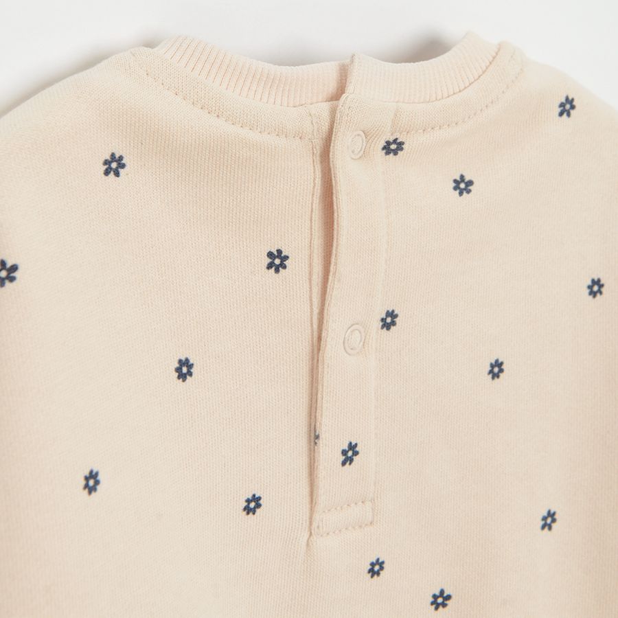 Ecru sweatshirt with bunny print