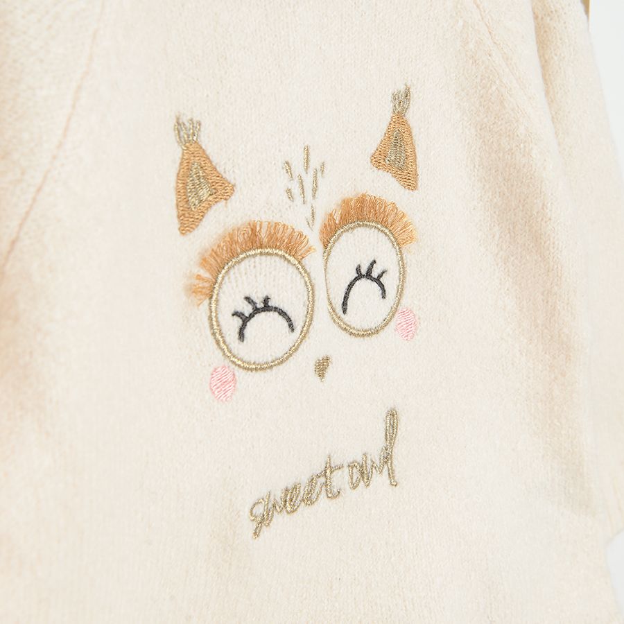 White 'sweet owl' sweater