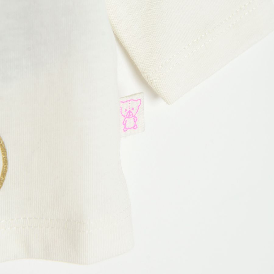 White long sleeve blouse with unicorn print