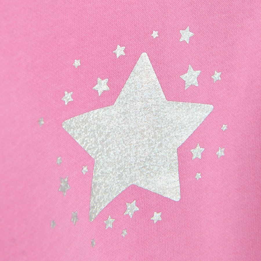 Pink long sleeve dress with stars print