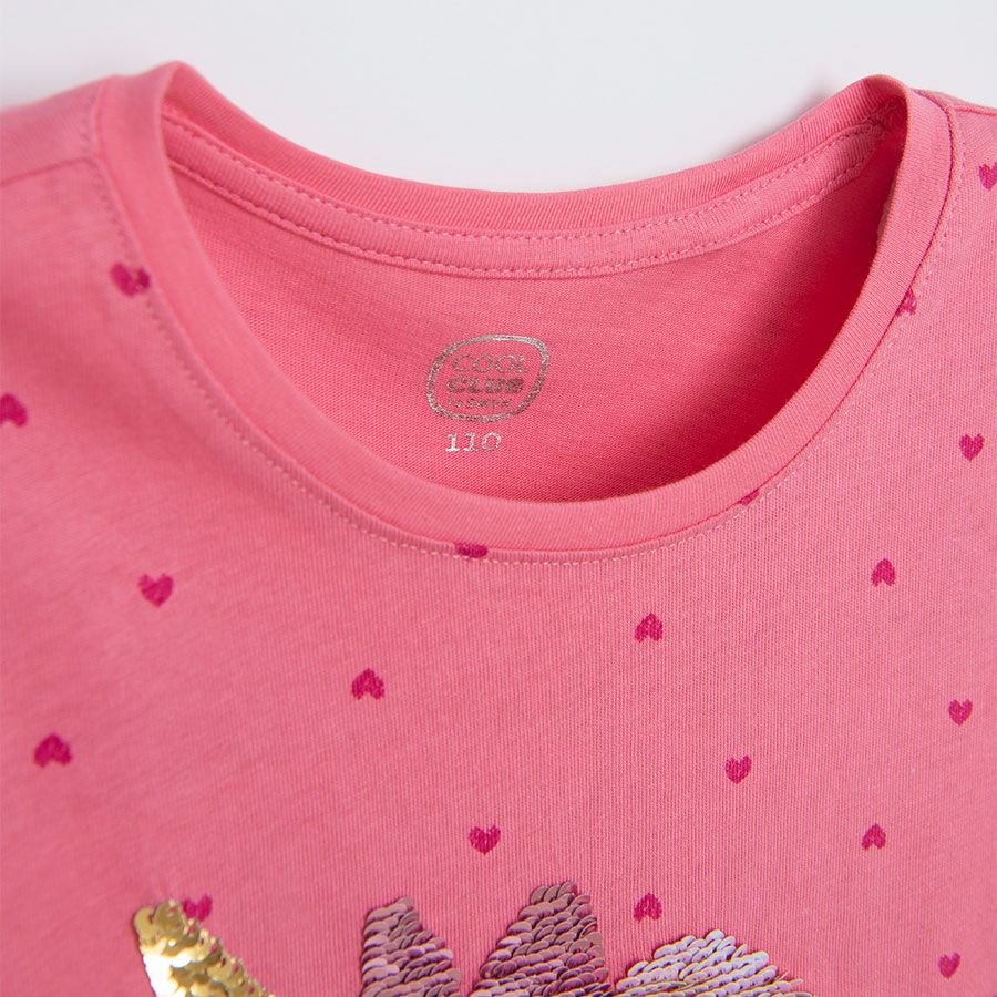 Pink long sleeve blouse with unicorn print
