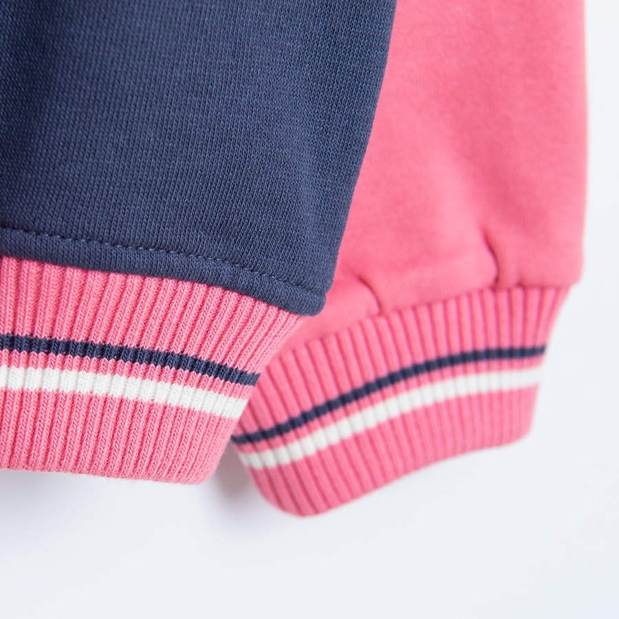 Denim with pink sleeves sweatshirt