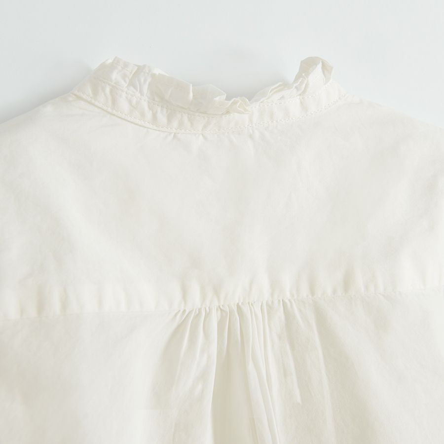 Πουκάμισο εκρού με φραμπαλά και κουμπιά