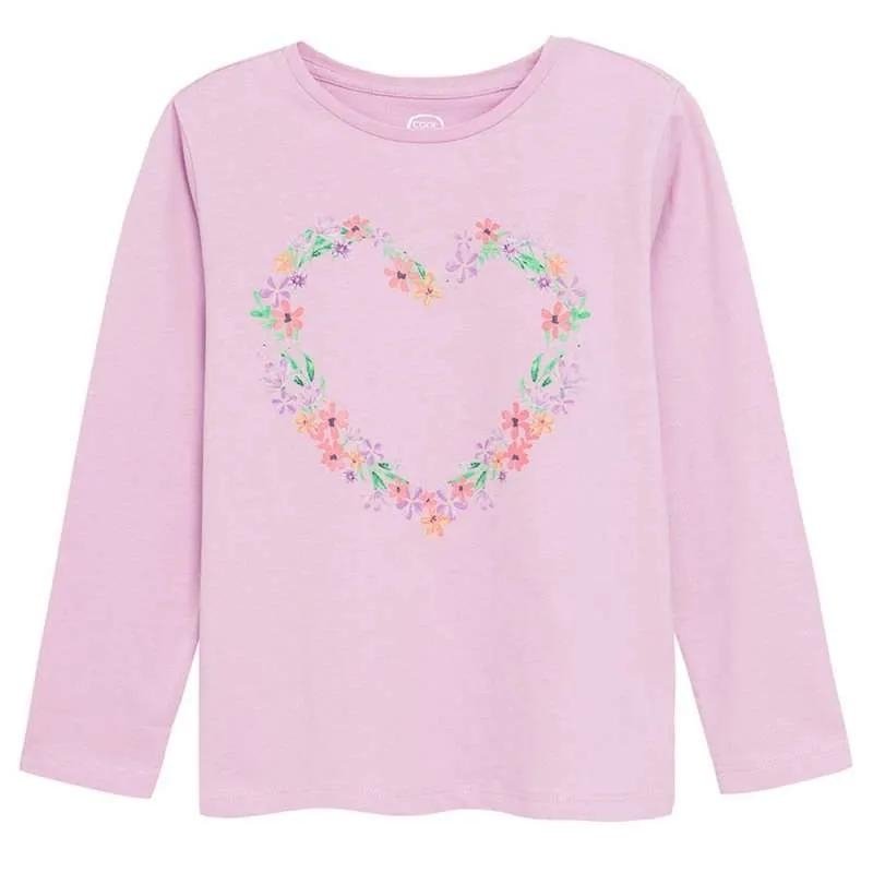 Floral and pink with floral heart long sleeve blouses- 2 pack