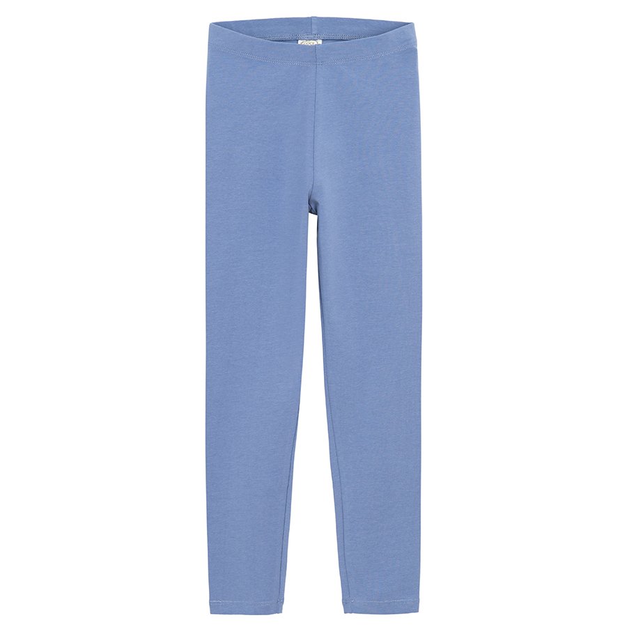 Blue and blue floral leggings- 2 pack