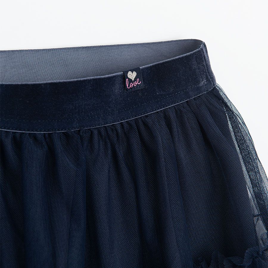 Dark blue tulle skirt
