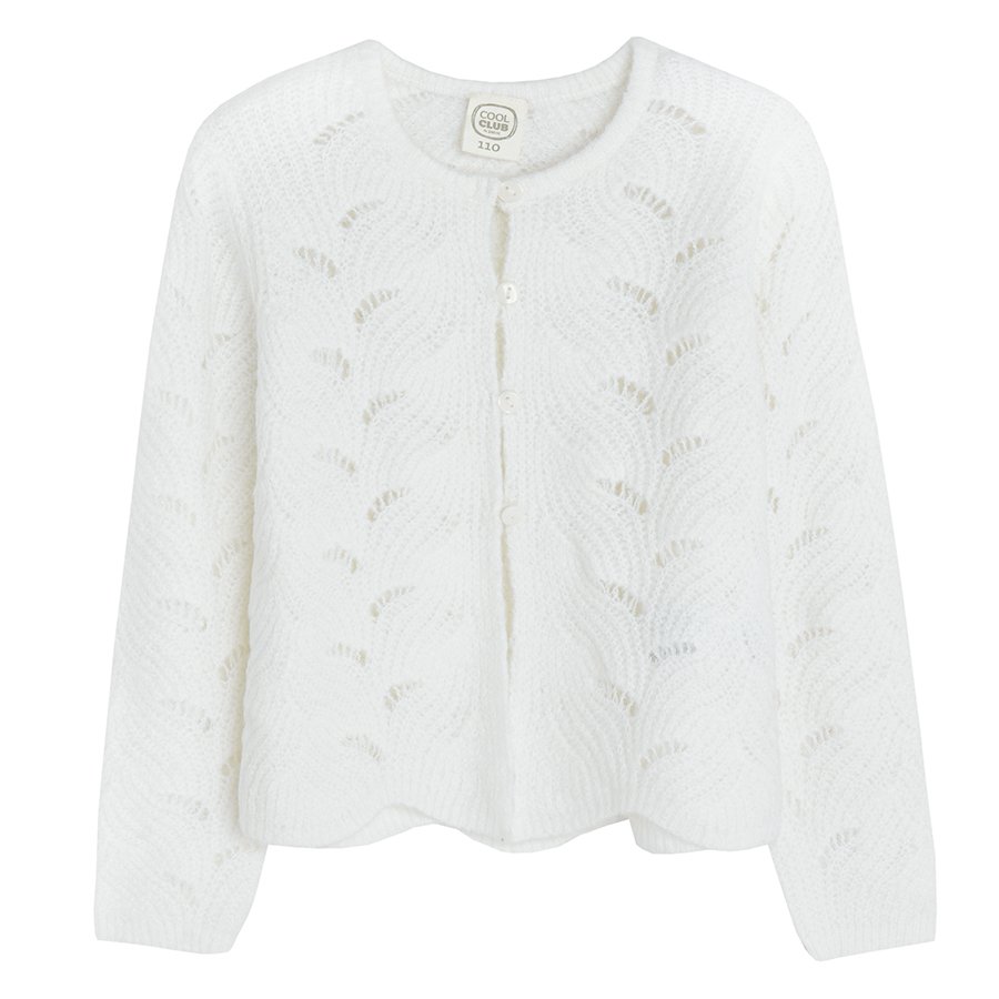 White knitted cardigan