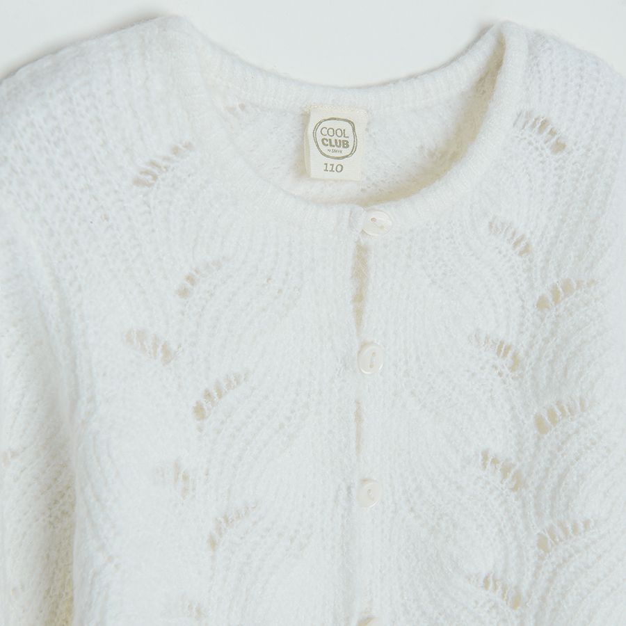 White knitted cardigan