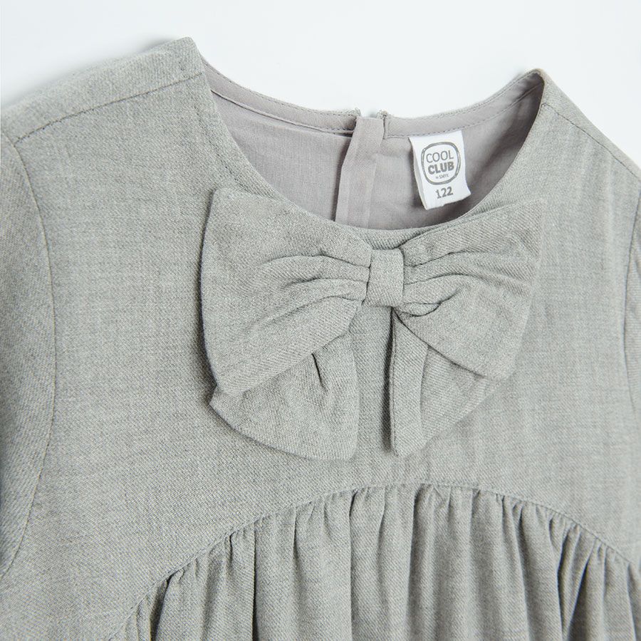Grey dress with a bow