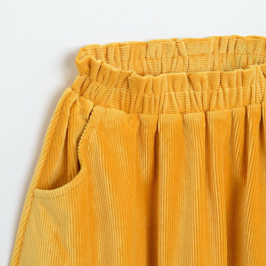 Yellow curdoroy skirt with elastic waist