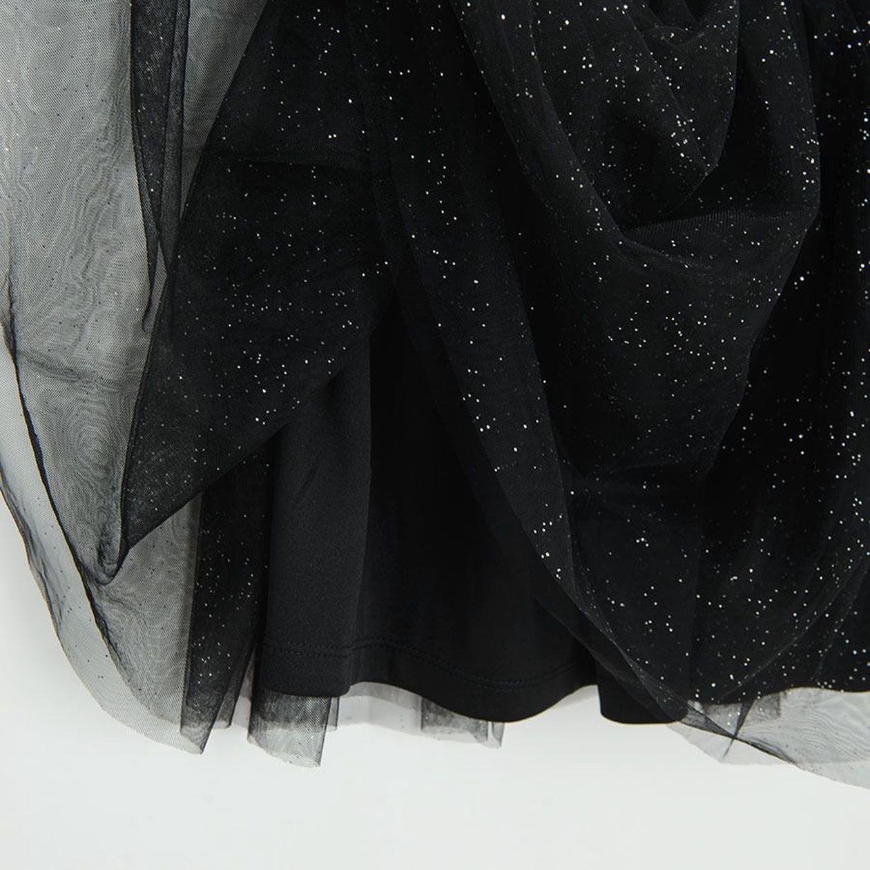Black polka dot tulle skirt
