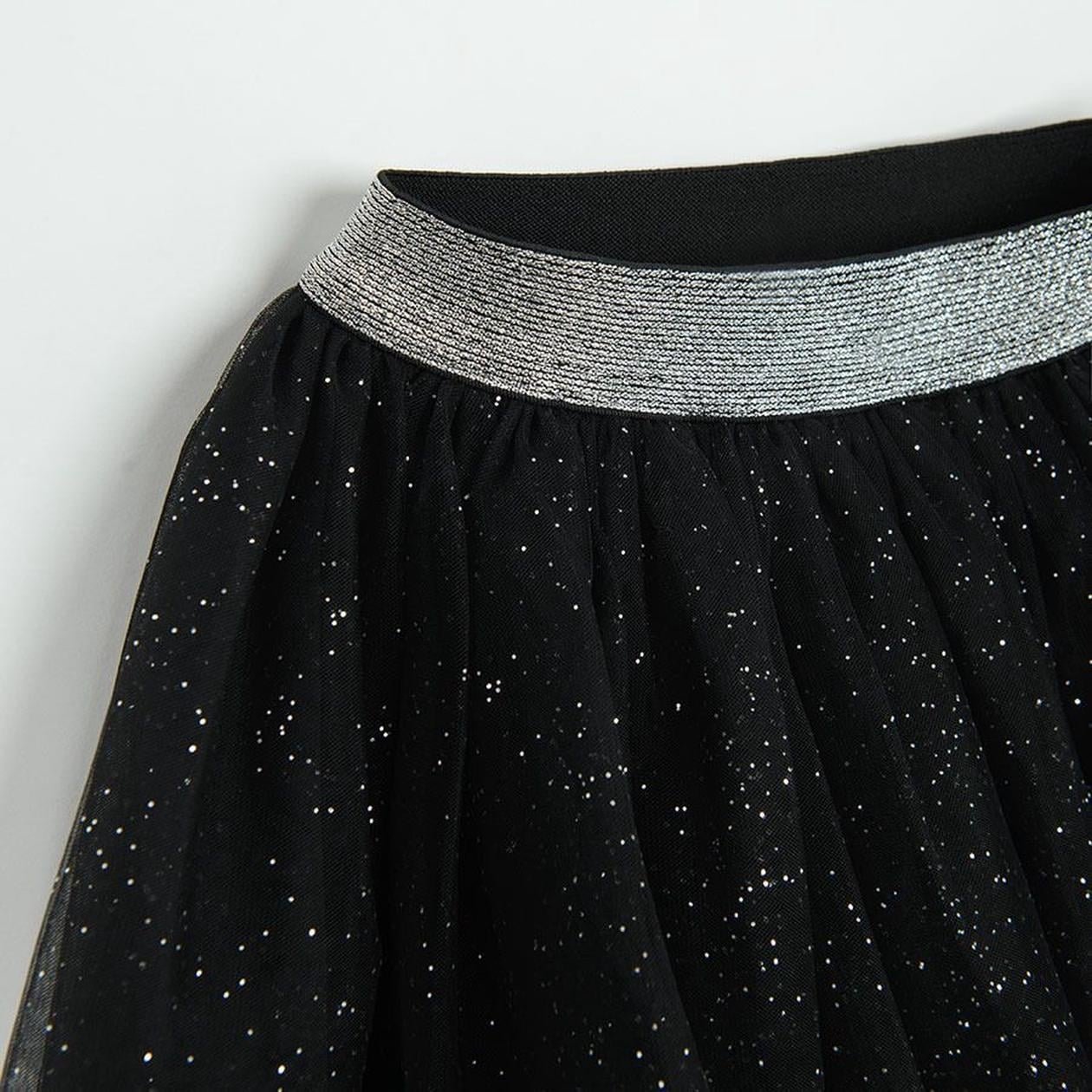 Black polka dot tulle skirt