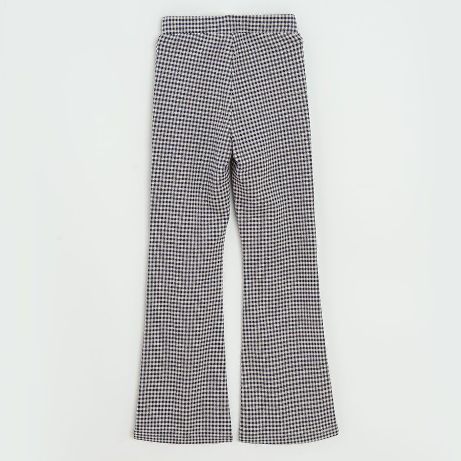Black and white checked wide leg jeggings