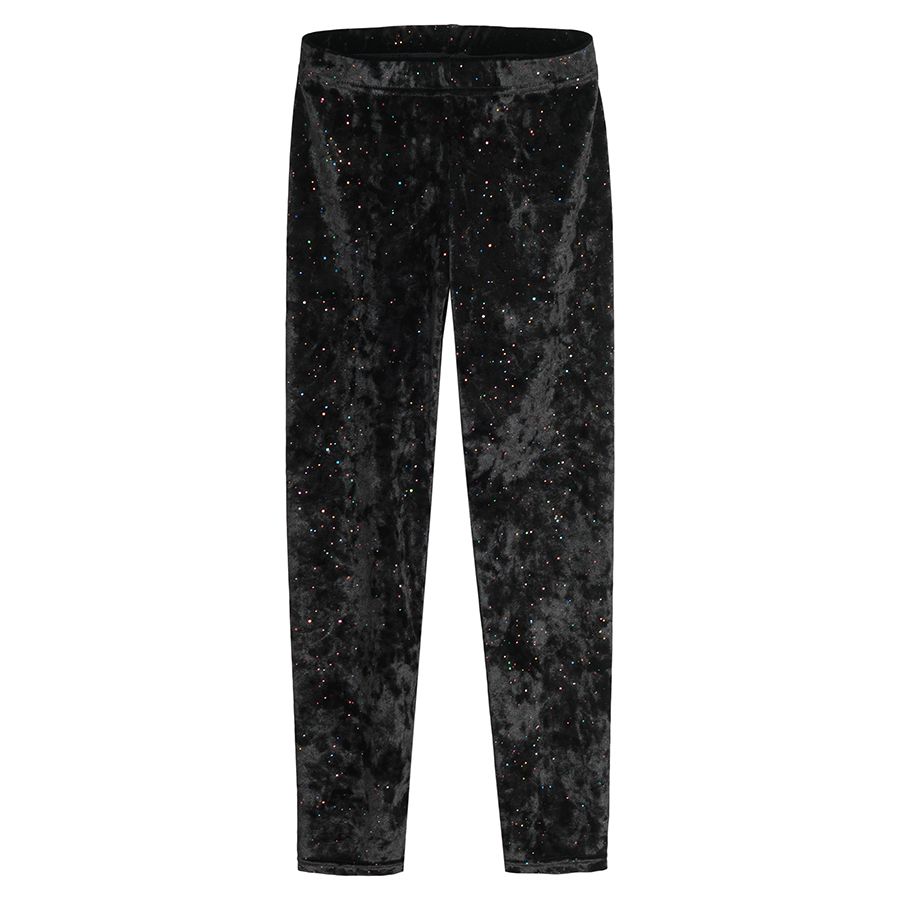 Black jeggings with confetti print