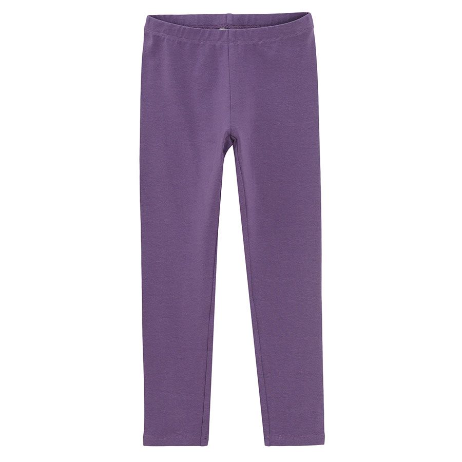Purple and ecru polka dot leggings- 2 pack
