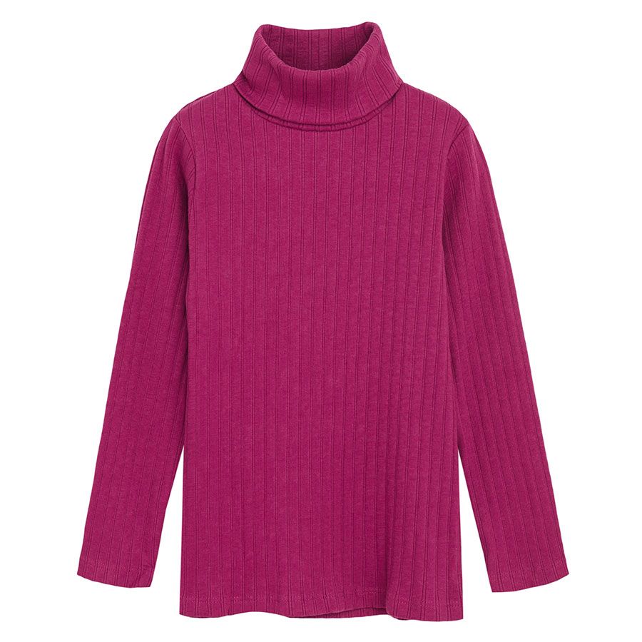 Pink turtleneck long sleeve blouse