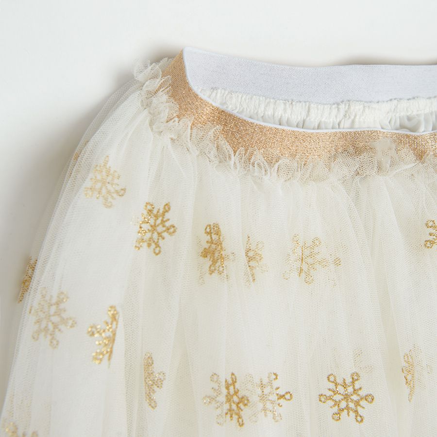 Tulle skirt with gold stars print