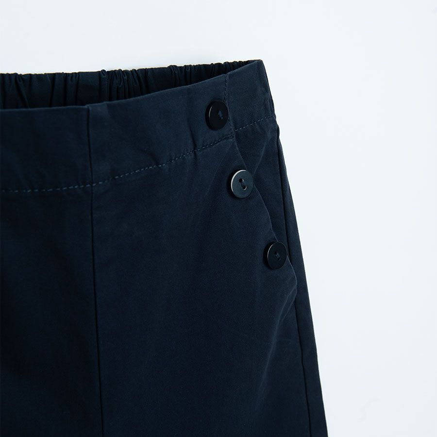 Παντελόνι καμπάνα μπλε σκούρο με λάστιχο στην μέση