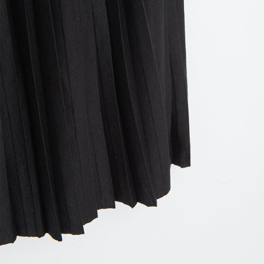 Φούστα μαύρη maxi πλισέ με λάστιχο και φιόγκο στη μέση