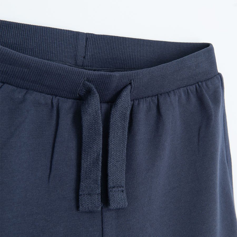 Navy blue shorts with adjustable waist