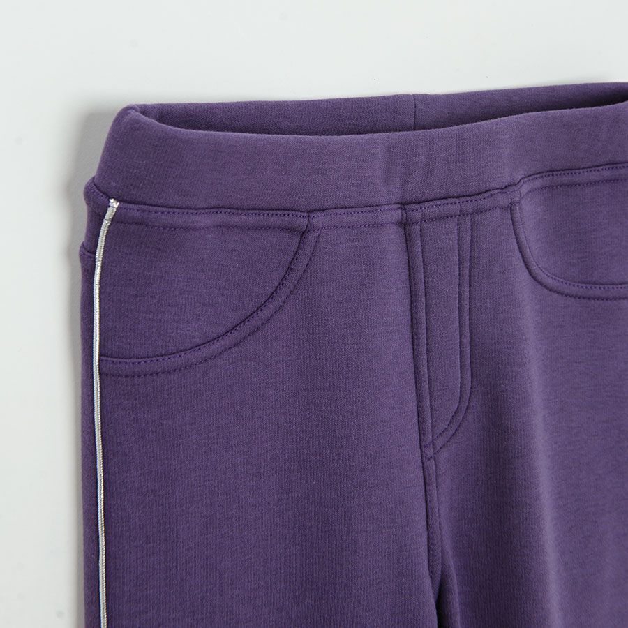 Κολάν μωβ με επένδυση fleece