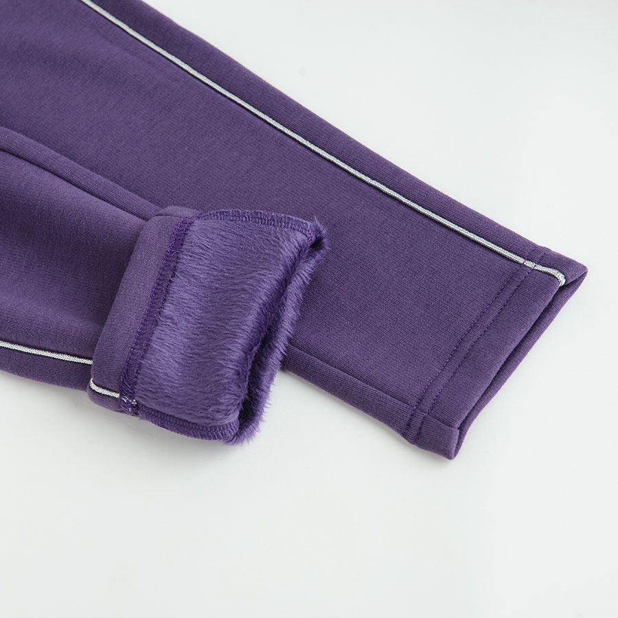 Κολάν μωβ με επένδυση fleece