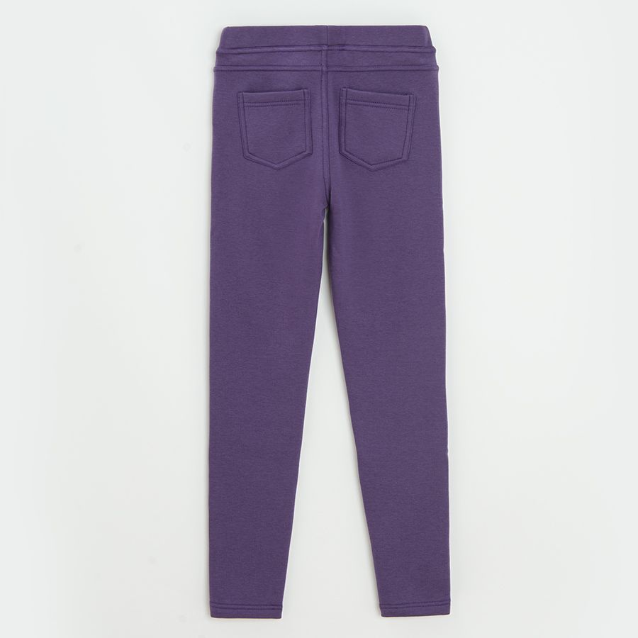 Κολάν μωβ με επένδυση fleece