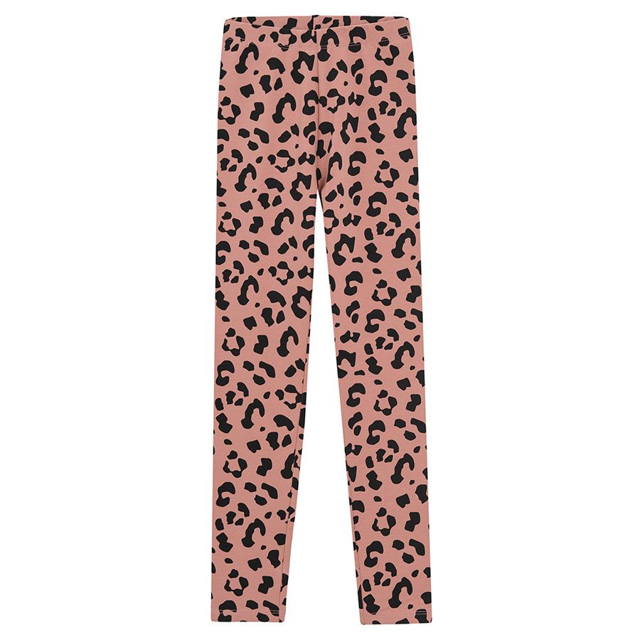 Black and pink with animal print leggings- 2 pack