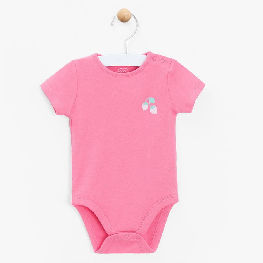 Dark pink, white, yellow and pink long sleeve bodysuits with delicate prints- 4 pack