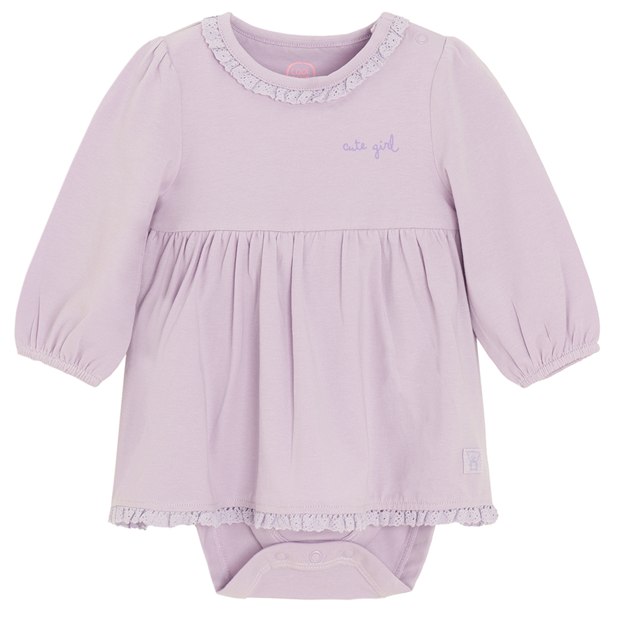 Purple dress bodysuit, mint floral leggings and matching headband- 3 pieces