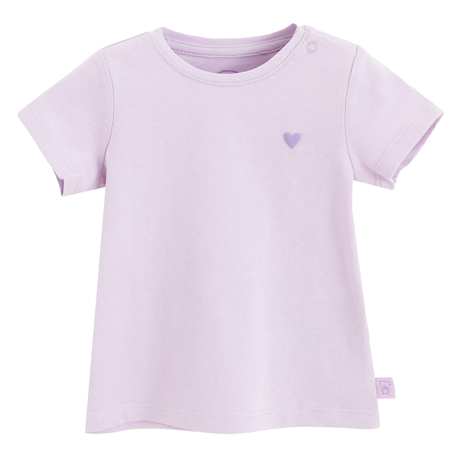 Purple T-hirt with small heart print