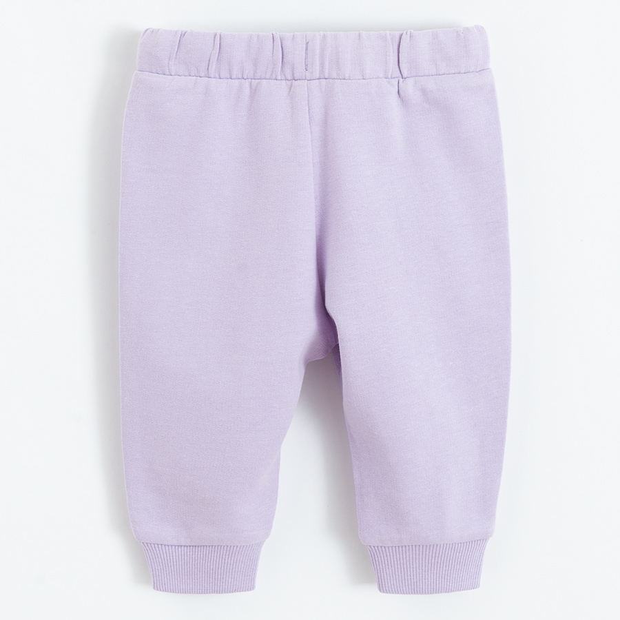 Purple sweatpants with cord
