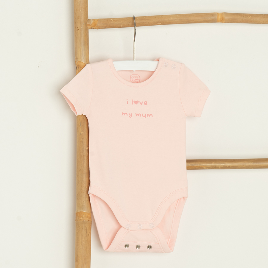 Pink, purple, mint and white short sleeve bodysuits- 4 pack