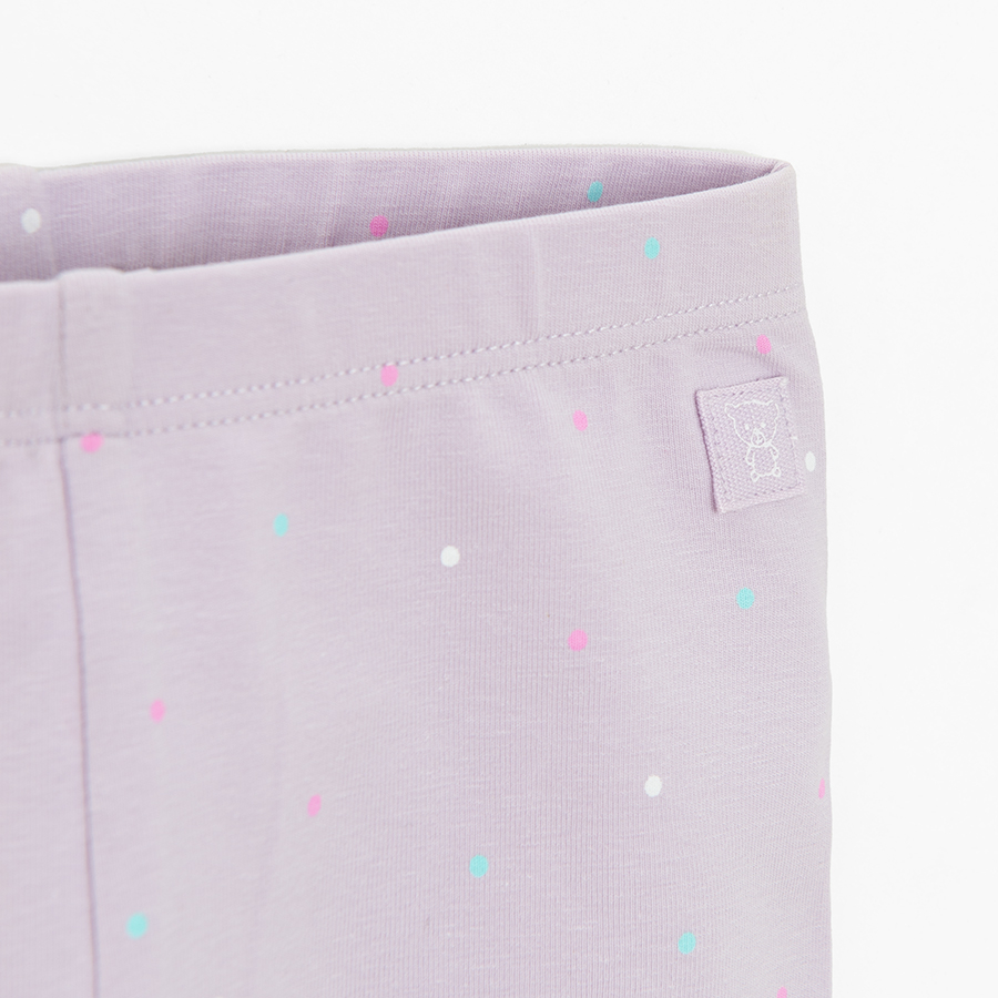 Light purple polka dot leggings