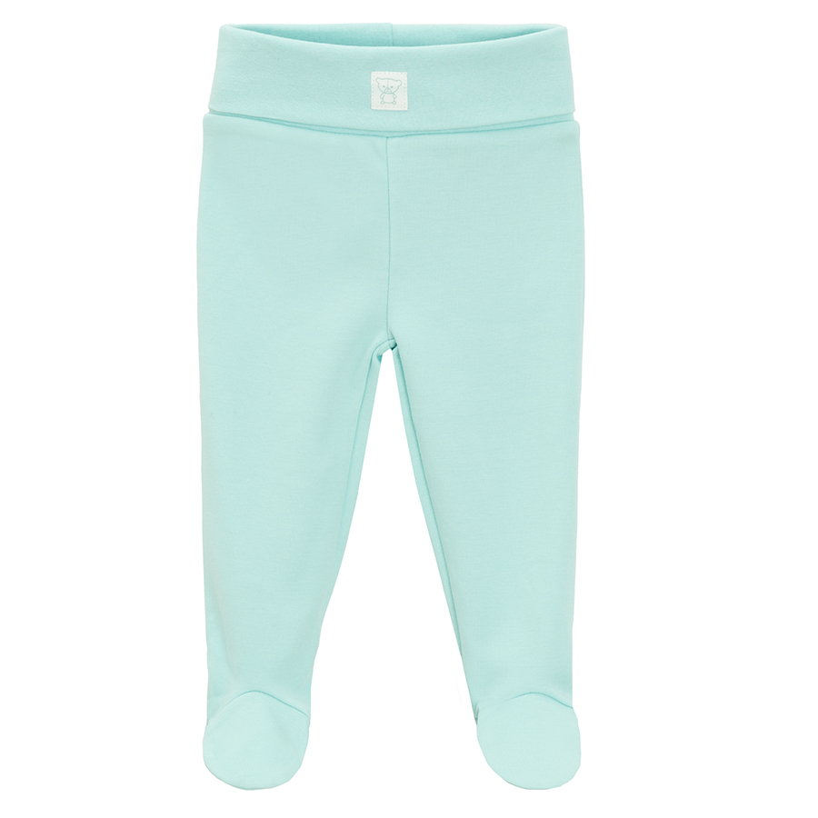 Pink and light blue footed leggings
