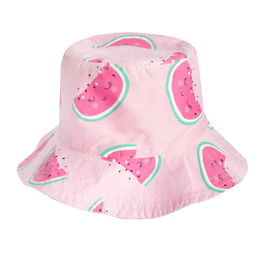 Light pink with watermelons print and sun hat set- 2 pieces