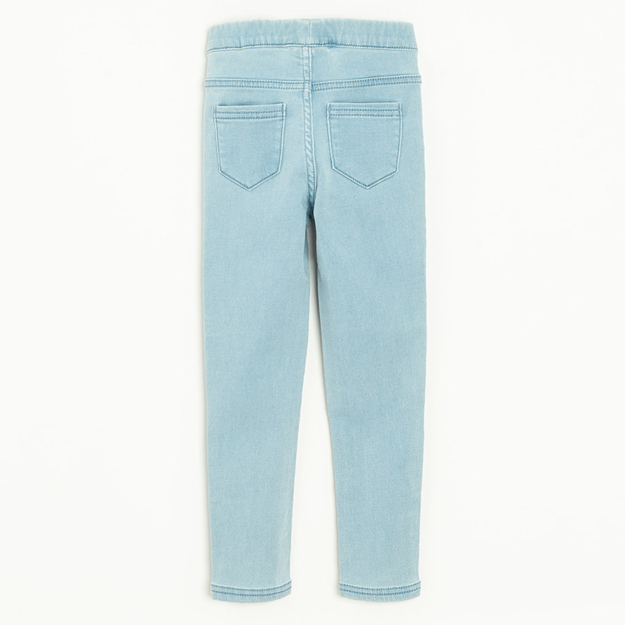 Light blue denim leggings