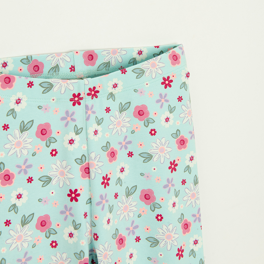 Mint floral leggings