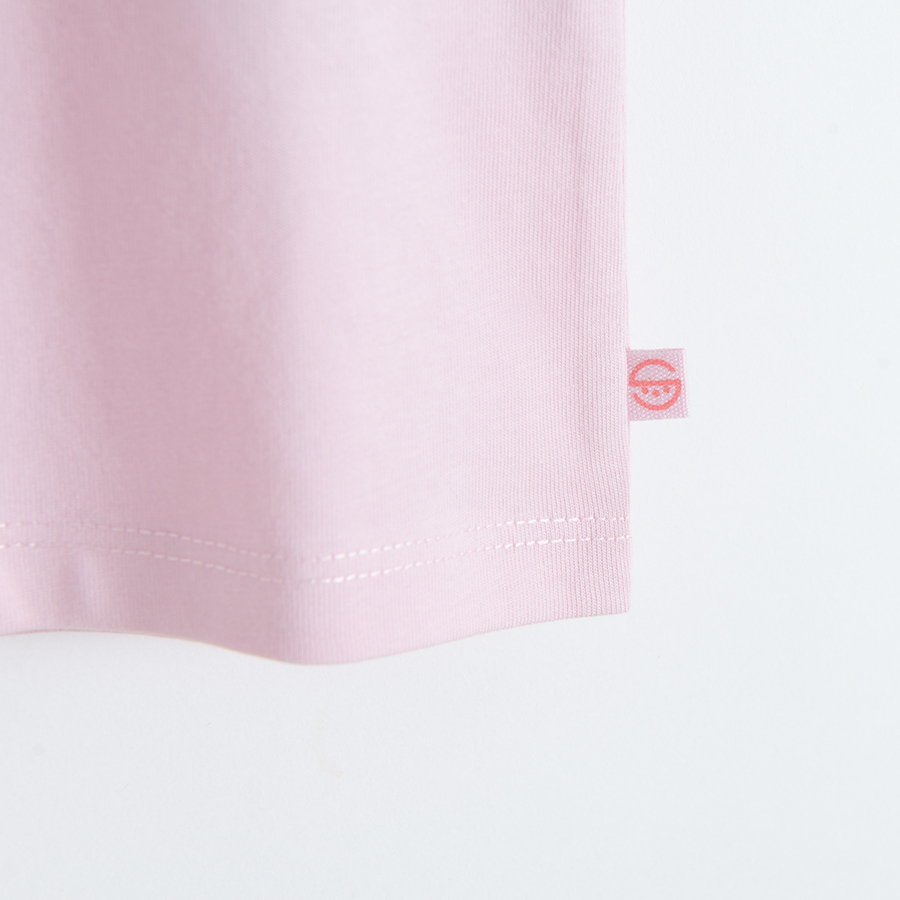 Pink T-shirt with garden print