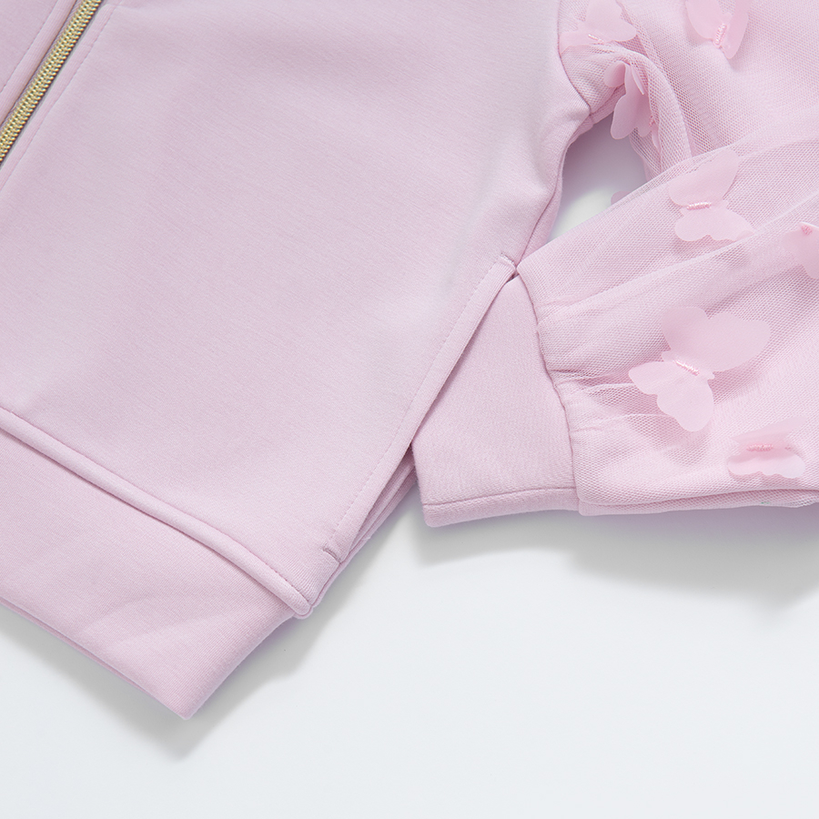 Pink zip through cardigan