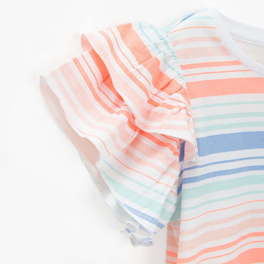 short sleeve blouse with ruffles