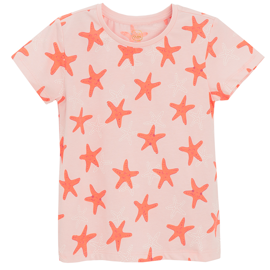 Light pink T-shirt with startfish print